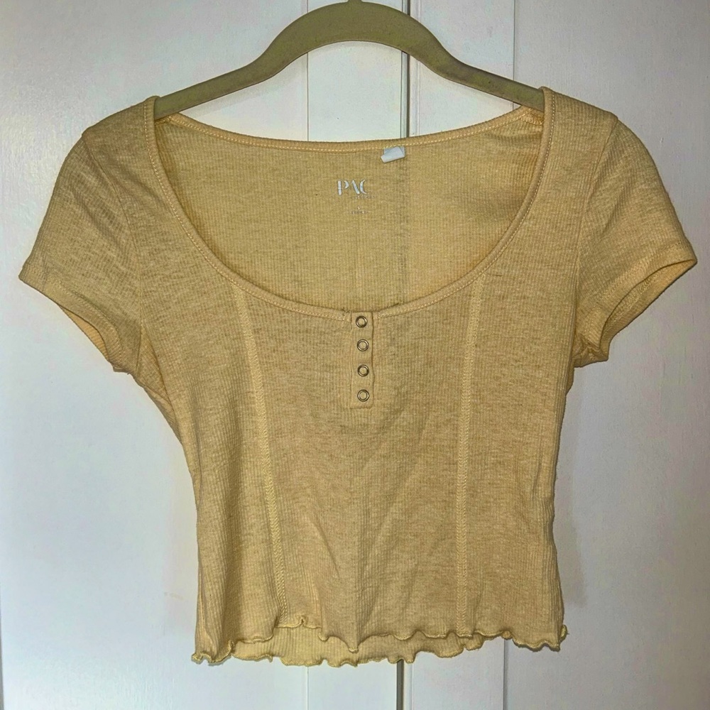 pacsun, yellow crop top, size small